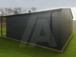 Garaż blaszany 6 x 6 z pomieszczeniem gospodarczym Grafit Mat - obrazek 2