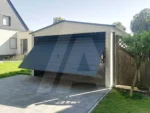 Garaż blaszany Biały RAL 9006 3 x 7 brama Grafit Mat