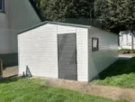 Garaż blaszany Biały RAL 9006 3 x 7 brama Grafit Mat