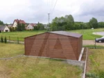 Garaż blaszany drewnopodobny złoty dąb 6 x 5.50 dwuspadowy